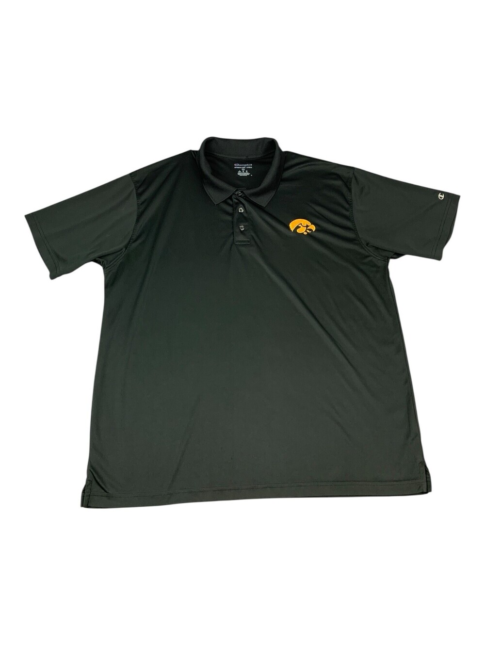 Iowa Hawkeyes Mens Polo Shirt, Black, Champion, Moisture Wicking, Size 2XL